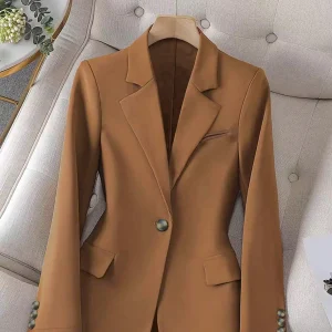 Women's Plus Size Casual Fashion Elegant Commuter Solid-Color Long Sleeve Blazer