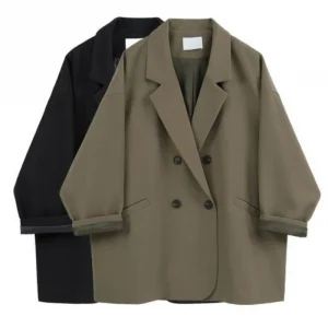 Oversize Blazer Women Suit Korean Chic Black Blazer Casual Coat Streetwear Loose Jackets Solid Women's Clothing Student New